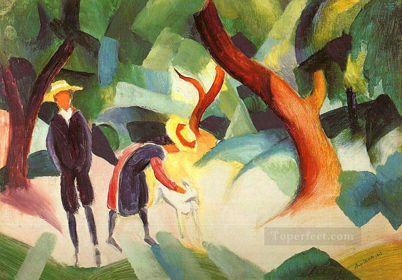 Children with Goat Kindermit Ziege August Macke Oil Paintings